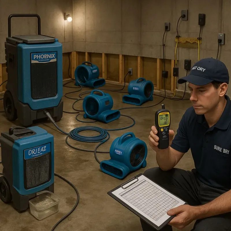 Structural Drying and Dehumidification process in Limington, ME